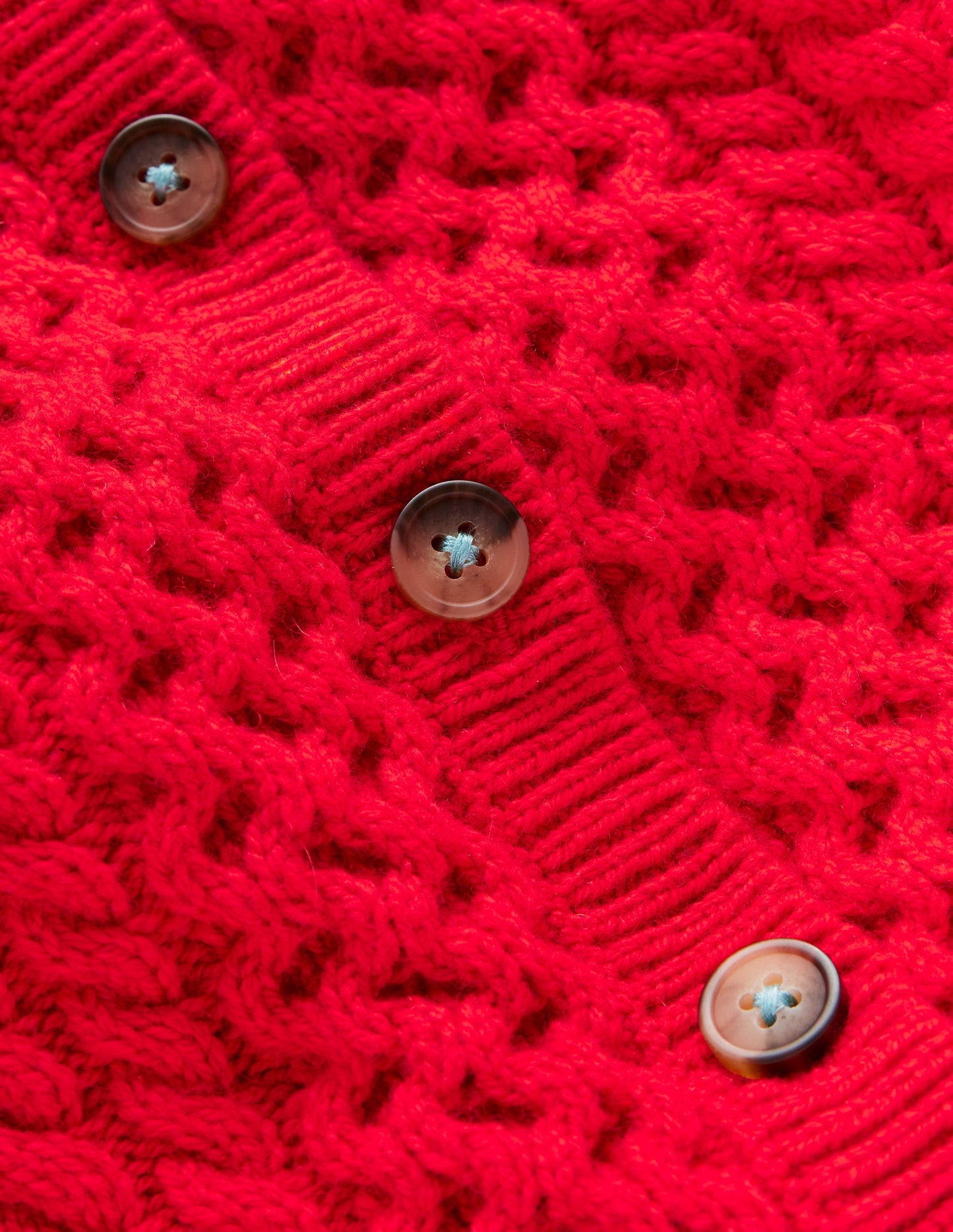 Heritage Cable Cardigan-Poppy Red