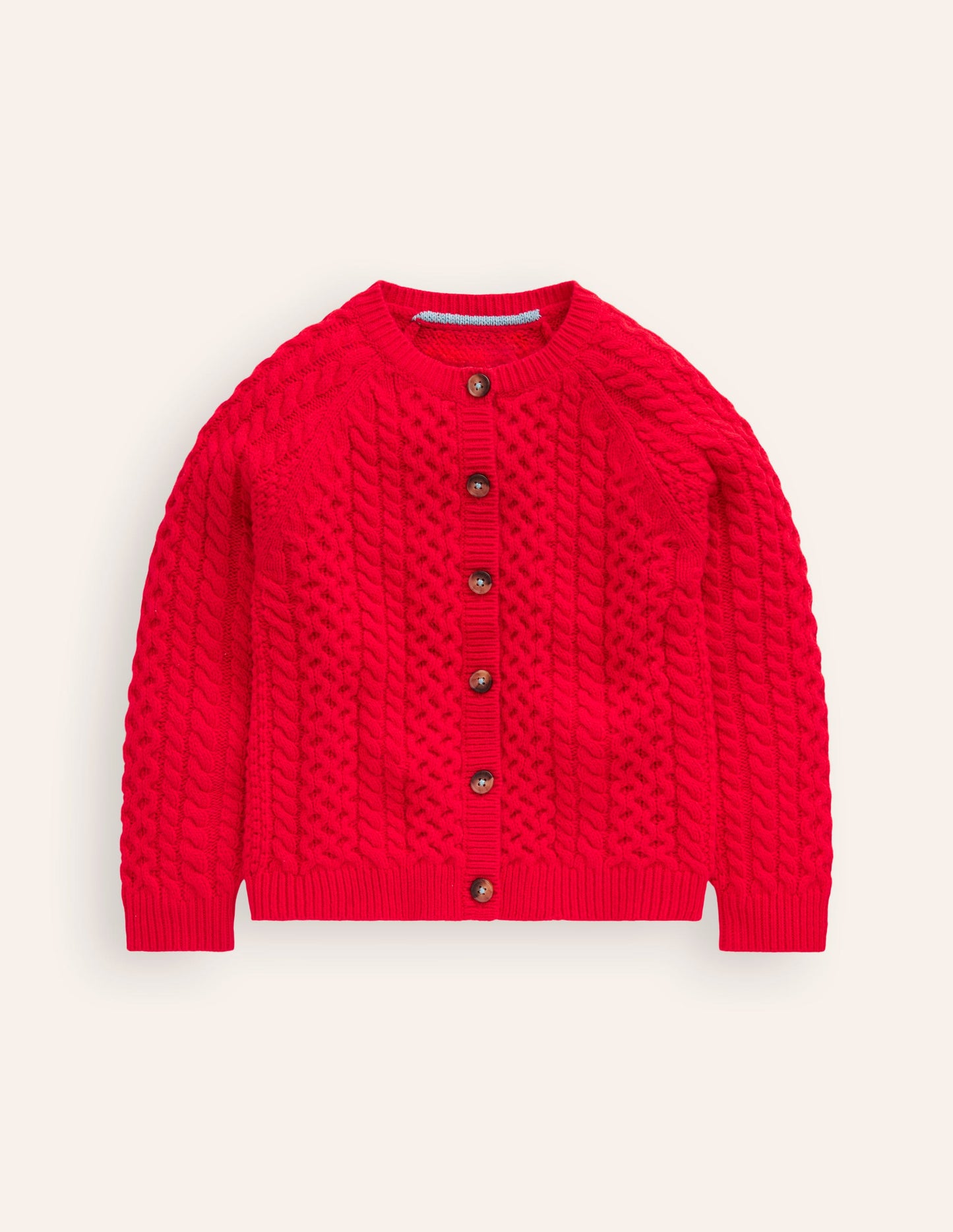 Heritage Cable Cardigan-Poppy Red