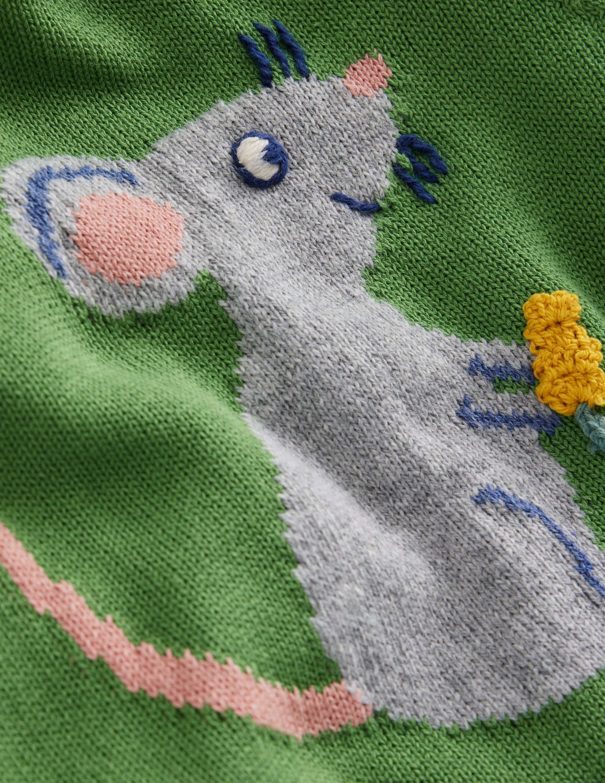 Fun Logo Jumper-Leaf Green Mouse-3