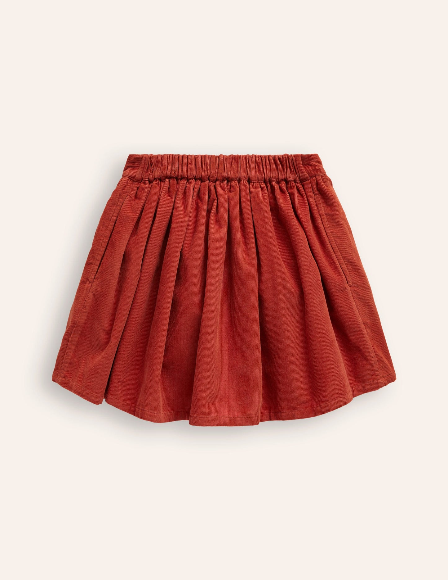 Appliqué Skirt-Roasted Chestnut Tulip Cord