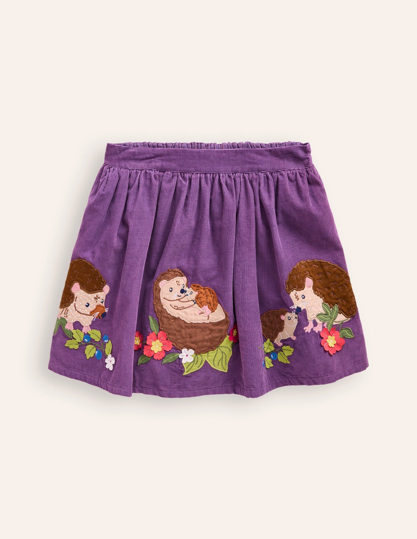 Appliqué Skirt-Mystical Purple Hedgehogs