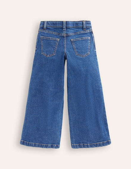 Wide Leg Trouser-Mid Vintage Blue