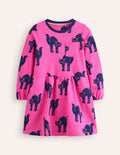 Loopback Sweatshirt Dress-Tickled Pink Cats