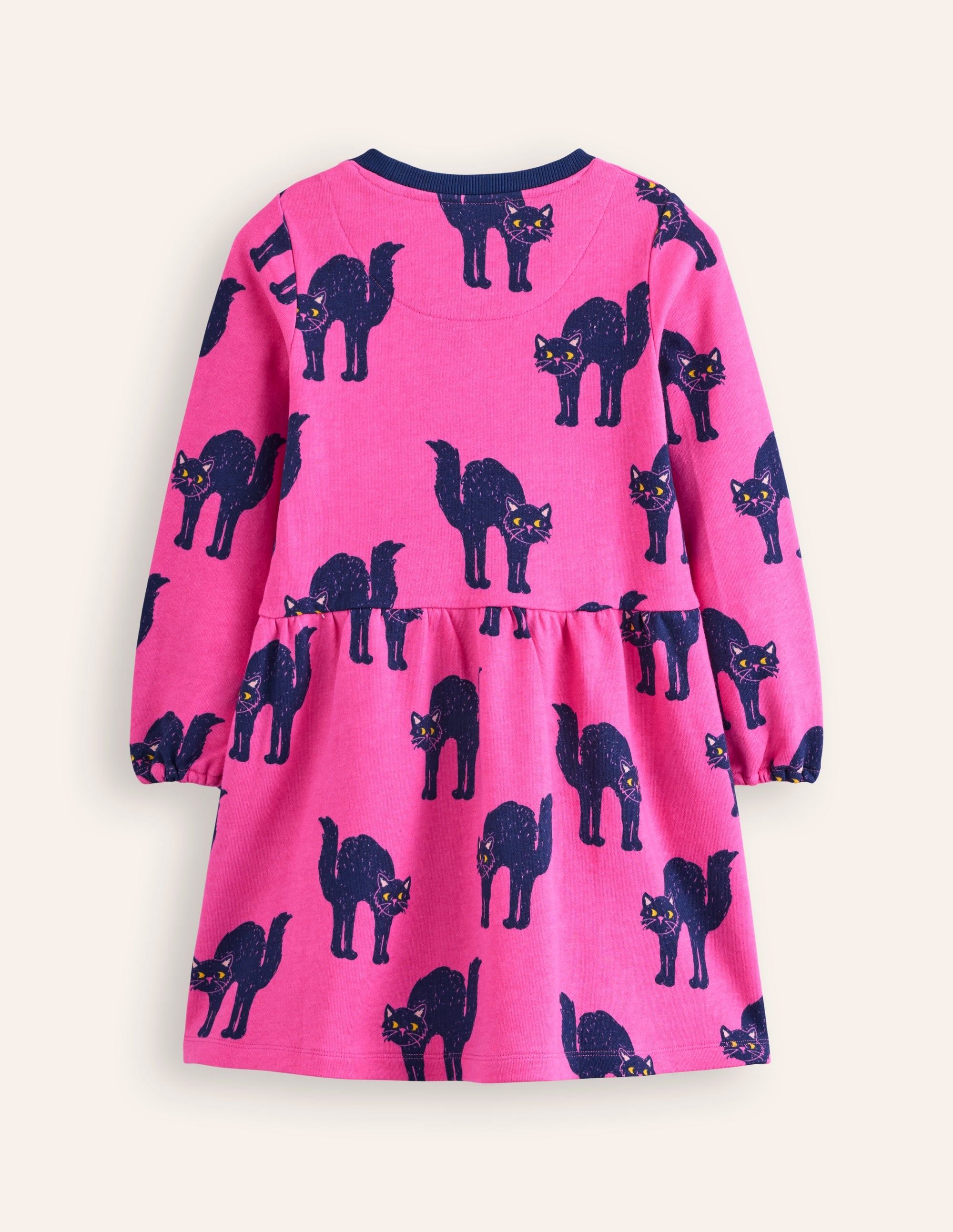 Loopback Sweatshirt Dress-Tickled Pink Cats - Image 2