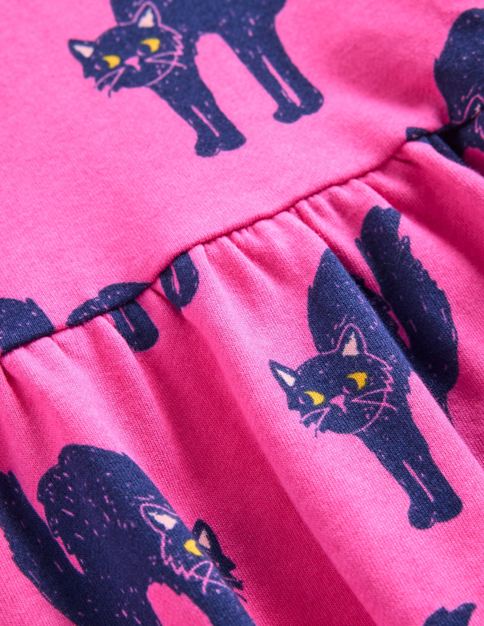 Loopback Sweatshirt Dress-Tickled Pink Cats-3