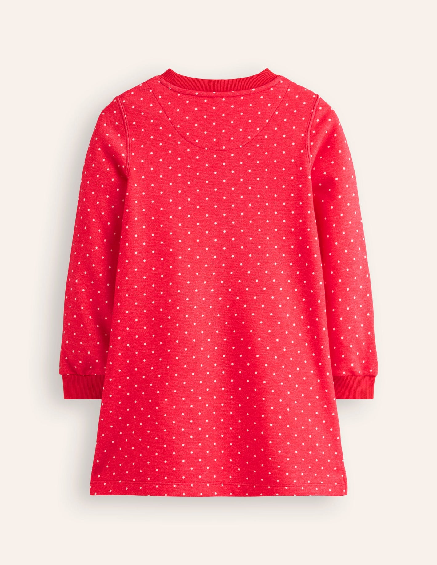 Sweatshirt Appliqué Dress-Rose Pink Pin Spot Animals