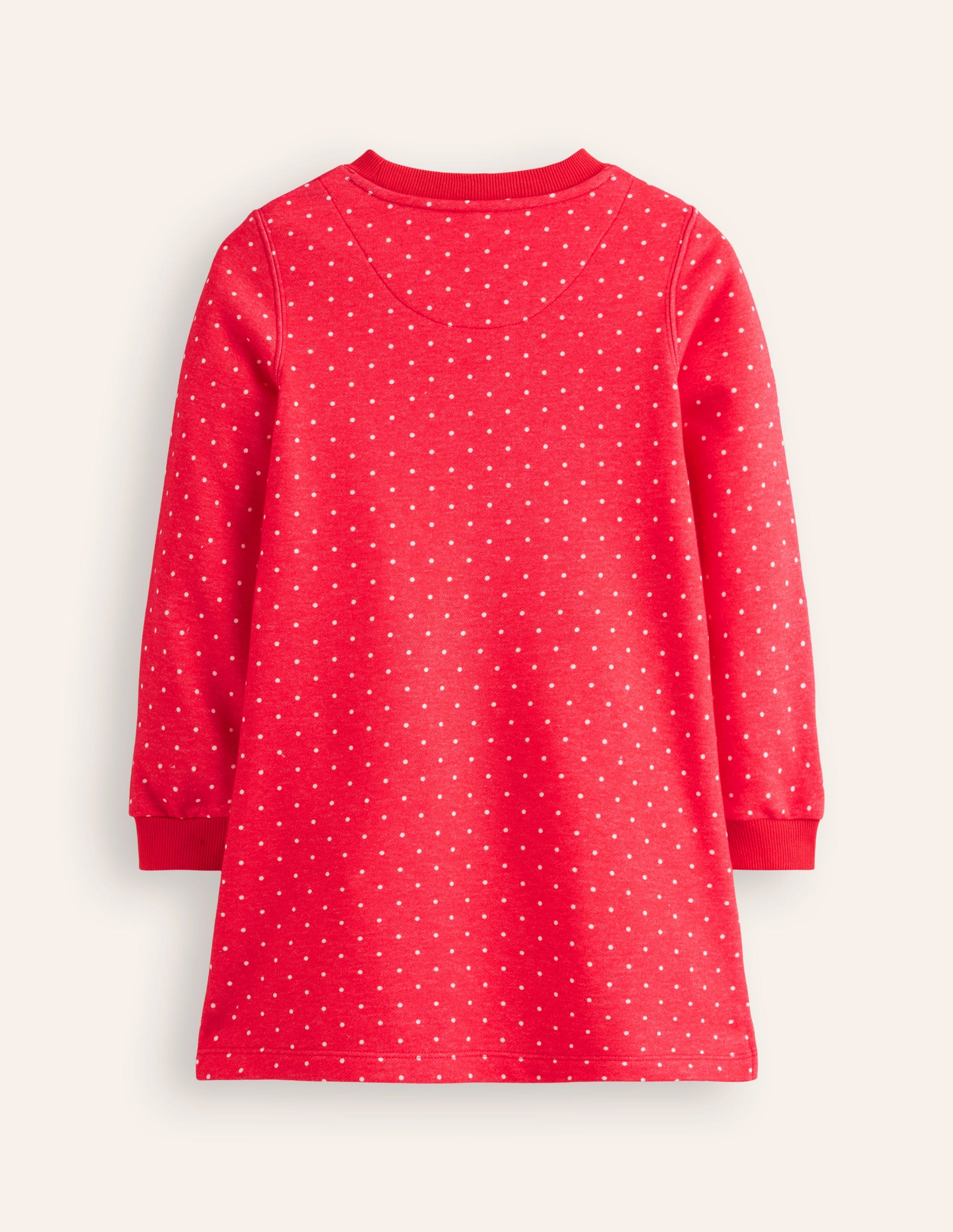 Sweatshirt Appliqué Dress-Rose Pink Pin Spot Animals-5