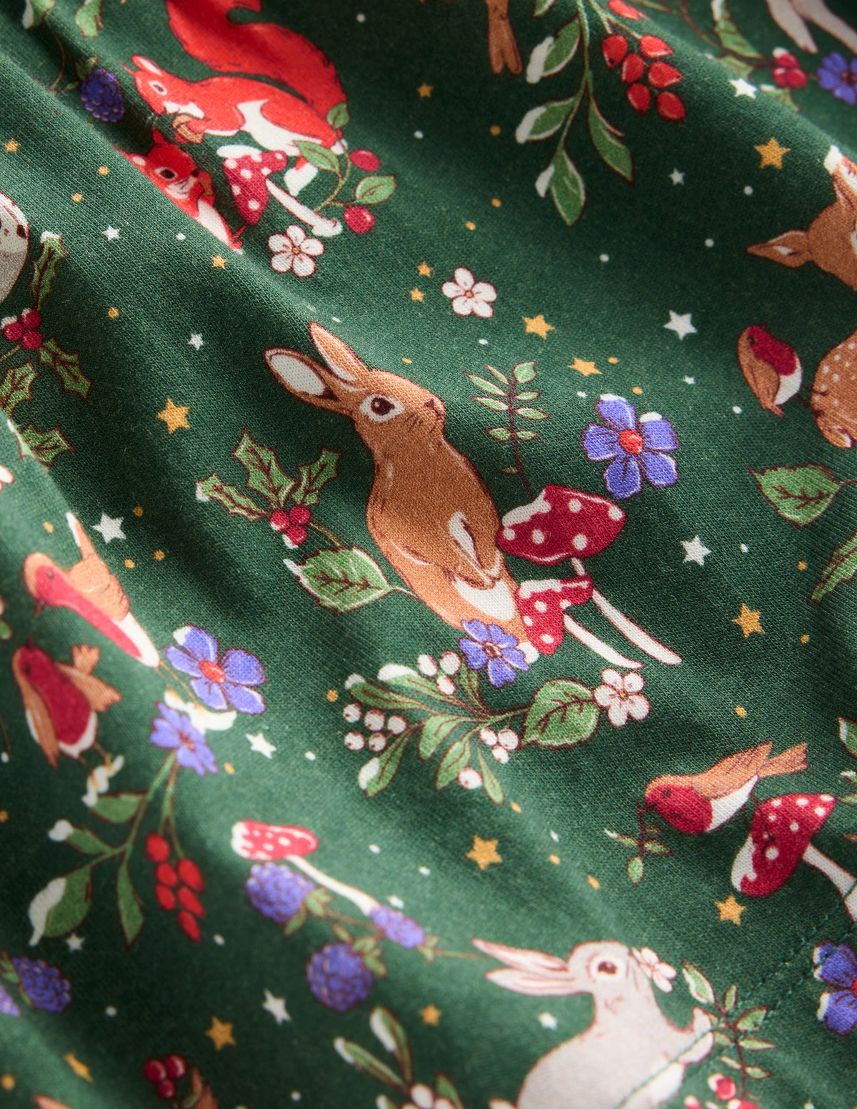 Tiered Jersey Dress-Pine Festive Woodland - Image 3