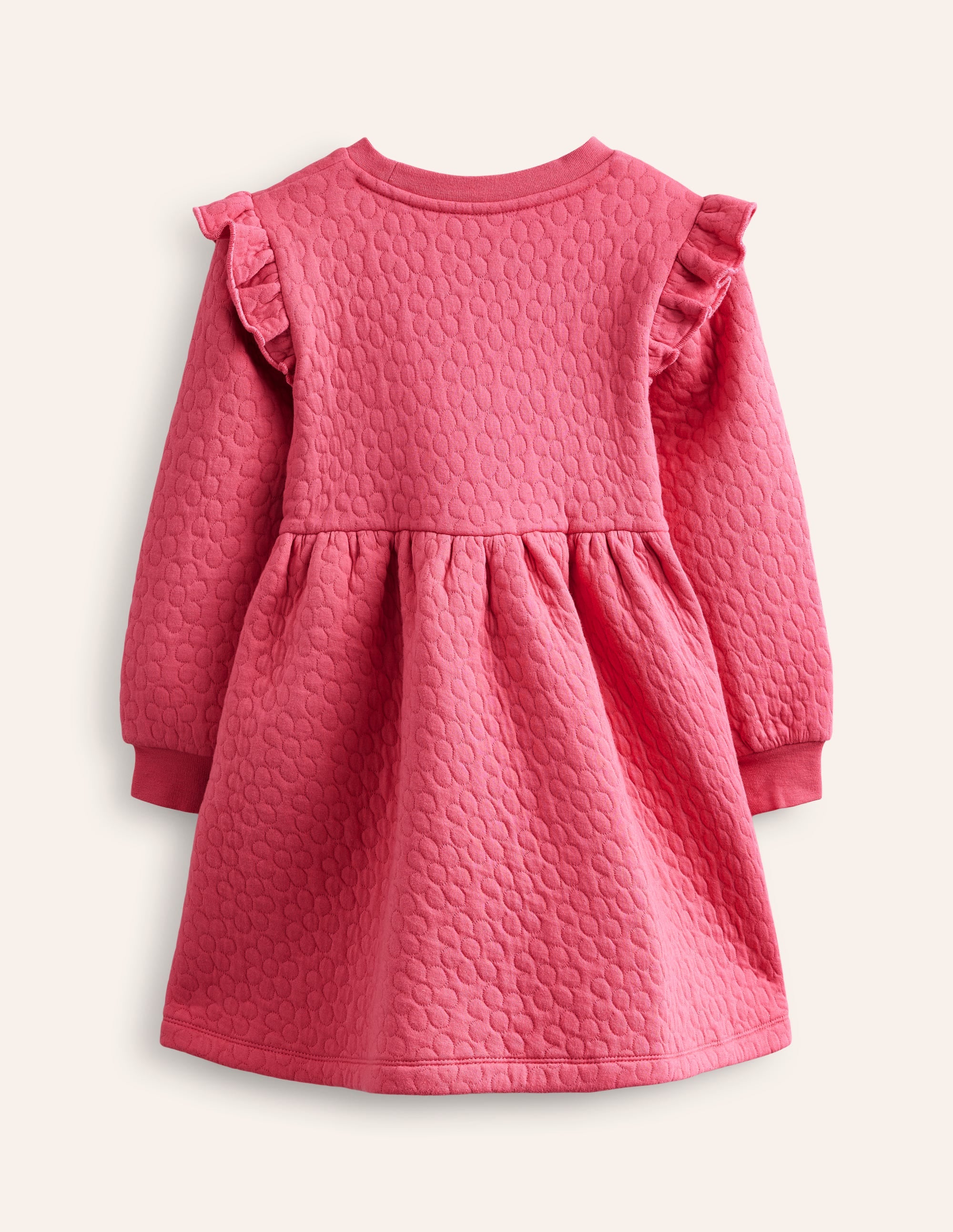 Flower Jacquard Sweat Dress-Rose Petal Pink - Image 2