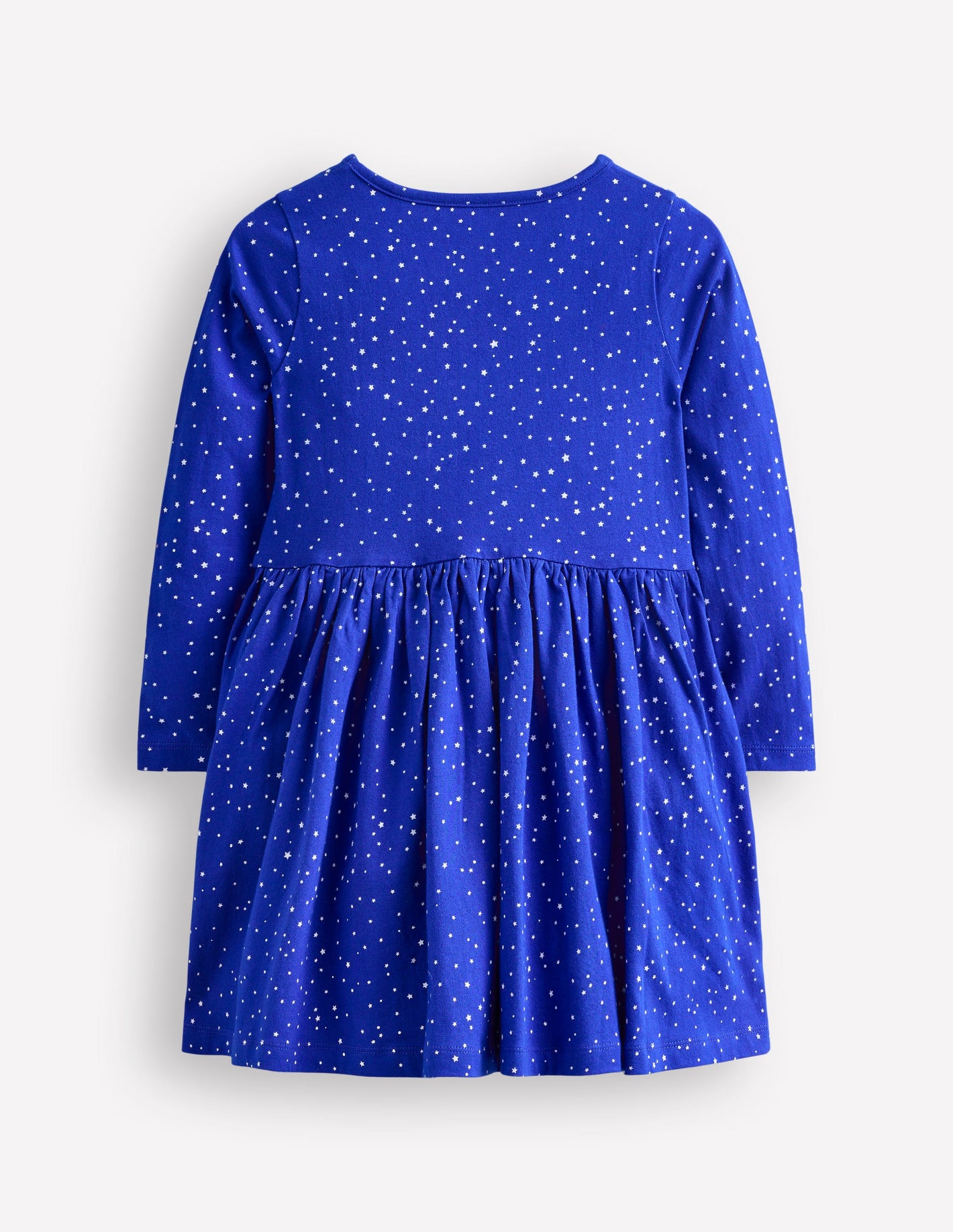 Appliqué Hem Jersey Dress-Soft Starboard Blue Christmas