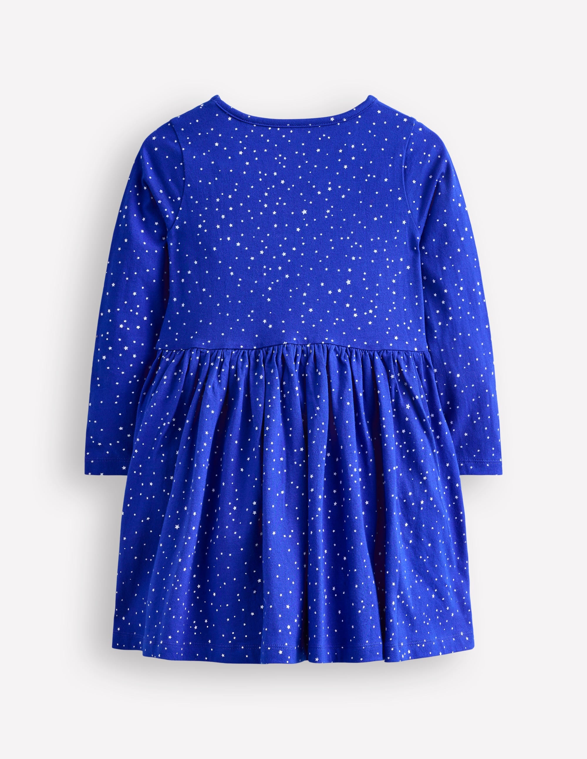 Appliqué Hem Jersey Dress-Soft Starboard Blue Christmas - Image 5