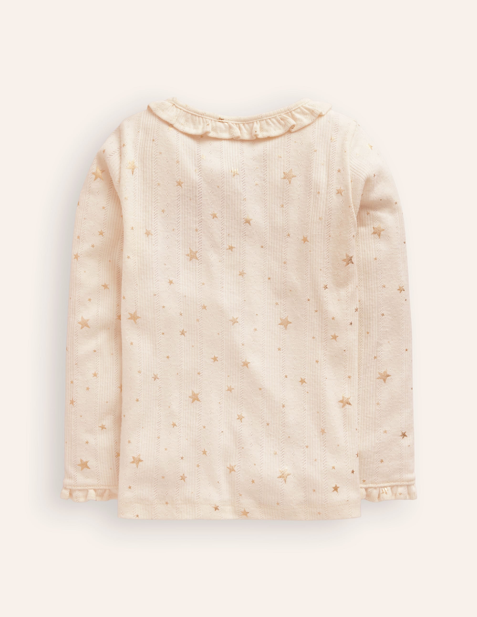 Ruffle Sparkle Pointelle-Vanilla White Gold Foil Star - Image 2