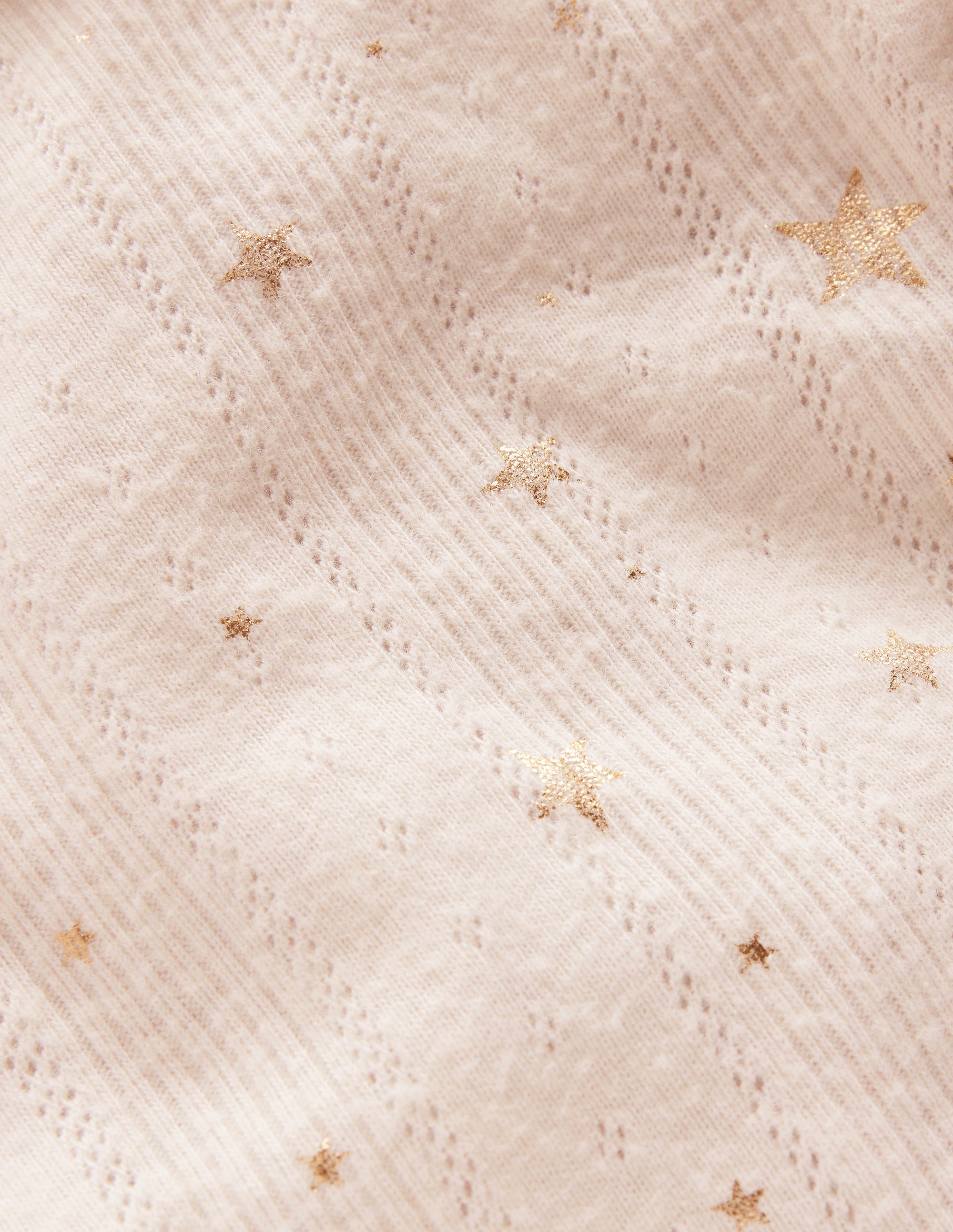 Ruffle Sparkle Pointelle-Vanilla White Gold Foil Star - Image 3