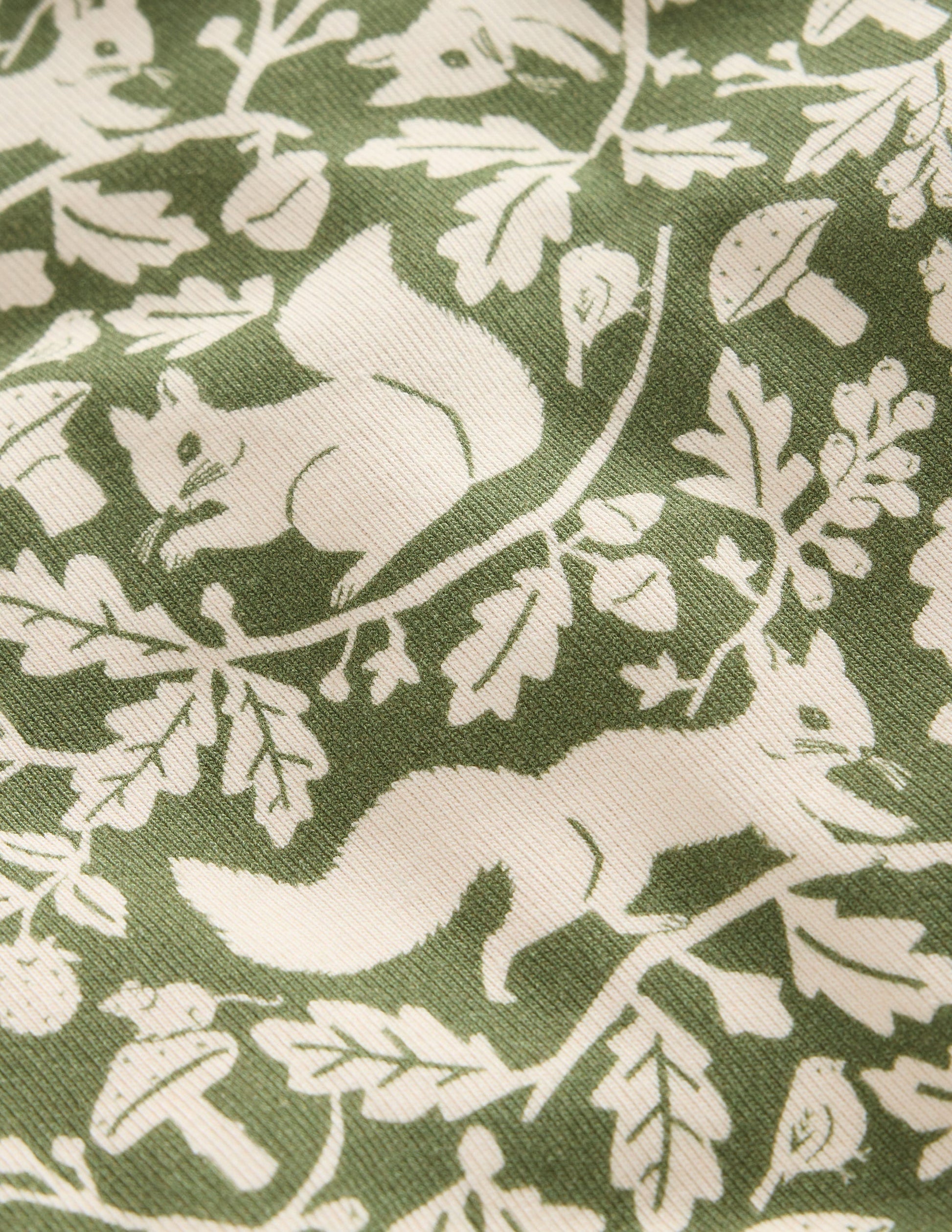 Super Soft Roll Neck Top-Safari Green Woodland Squirrel-3
