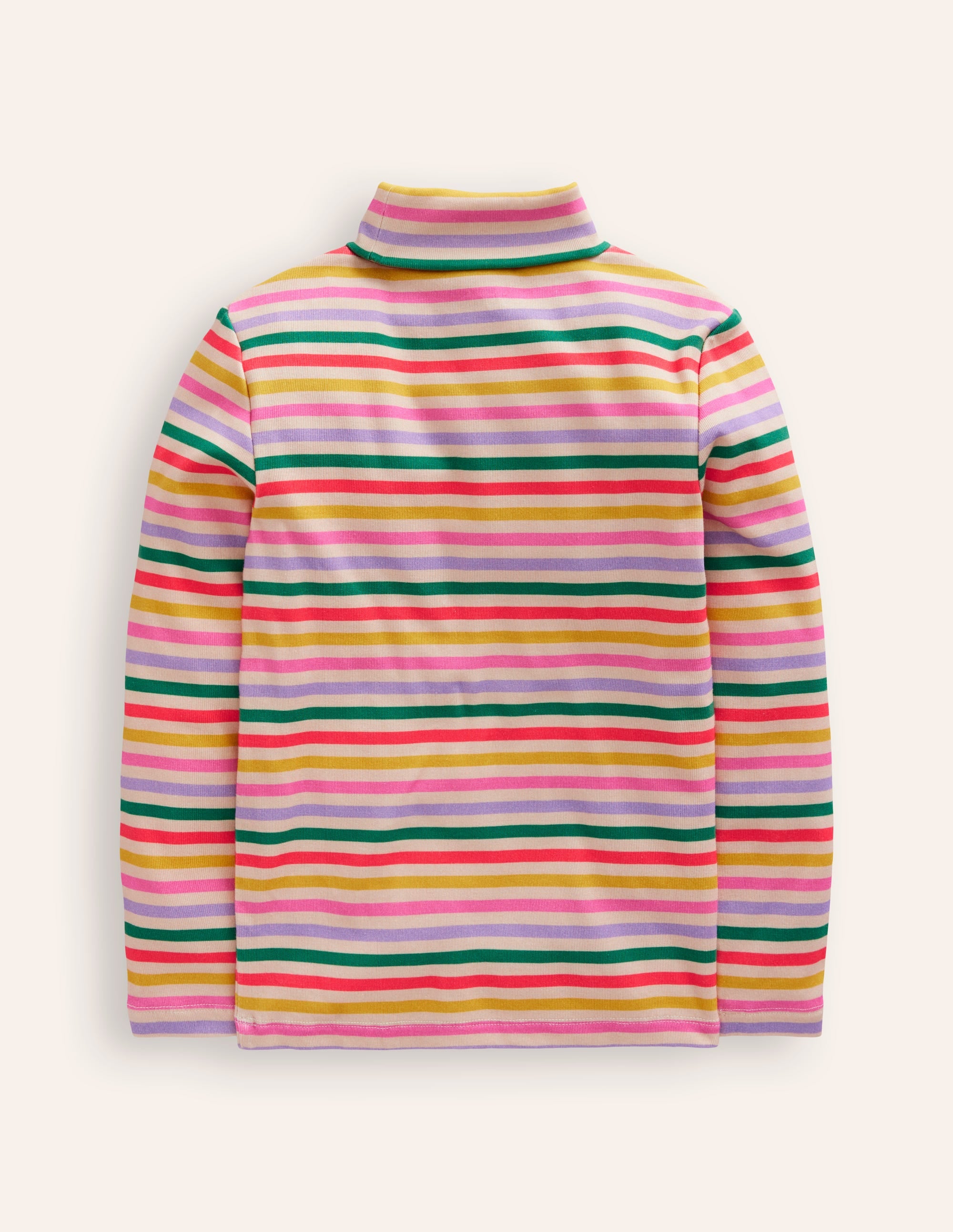 Super Soft Roll Neck Top-Multi Stripe - Image 2