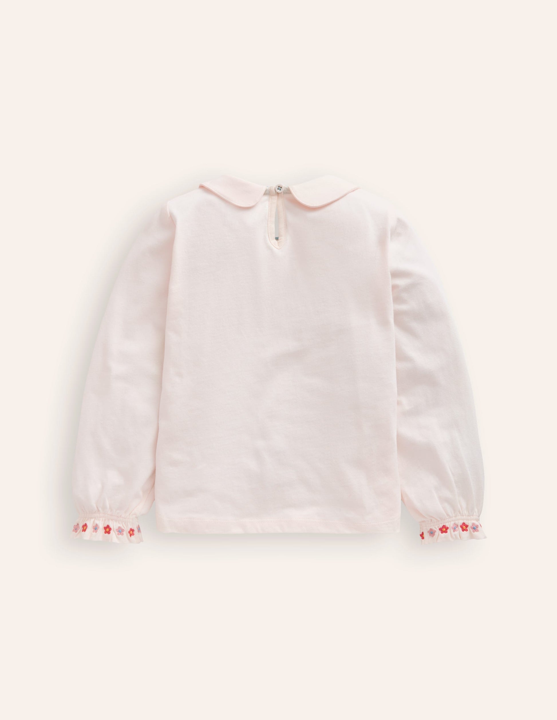 Collared Jersey Top-Ivory Embroidery-2