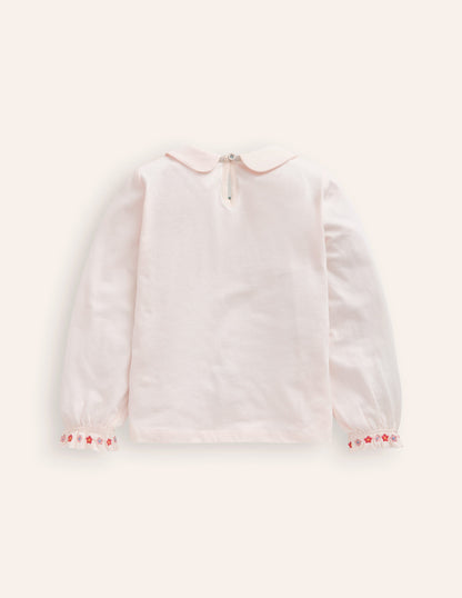 Collared Jersey Top-Ivory Embroidery-2