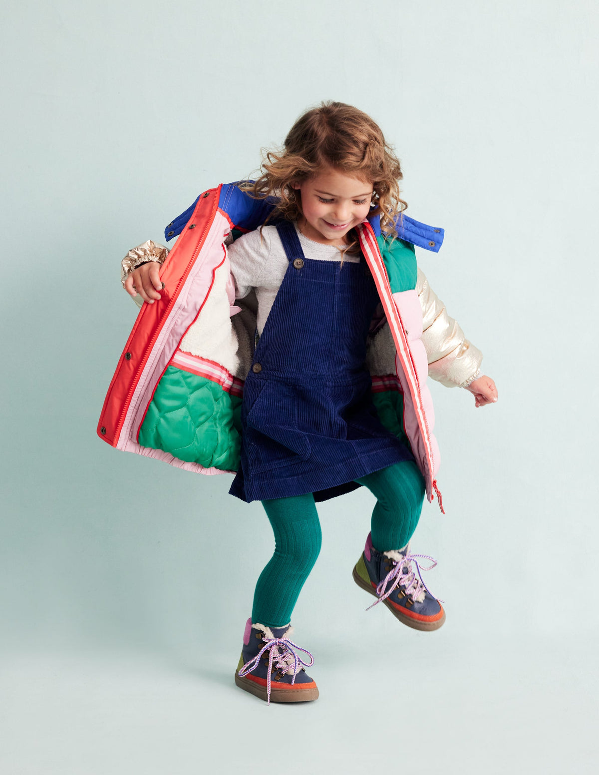 2-in-1 Padded Coat-Multi Metallic Colourblock - Image 15