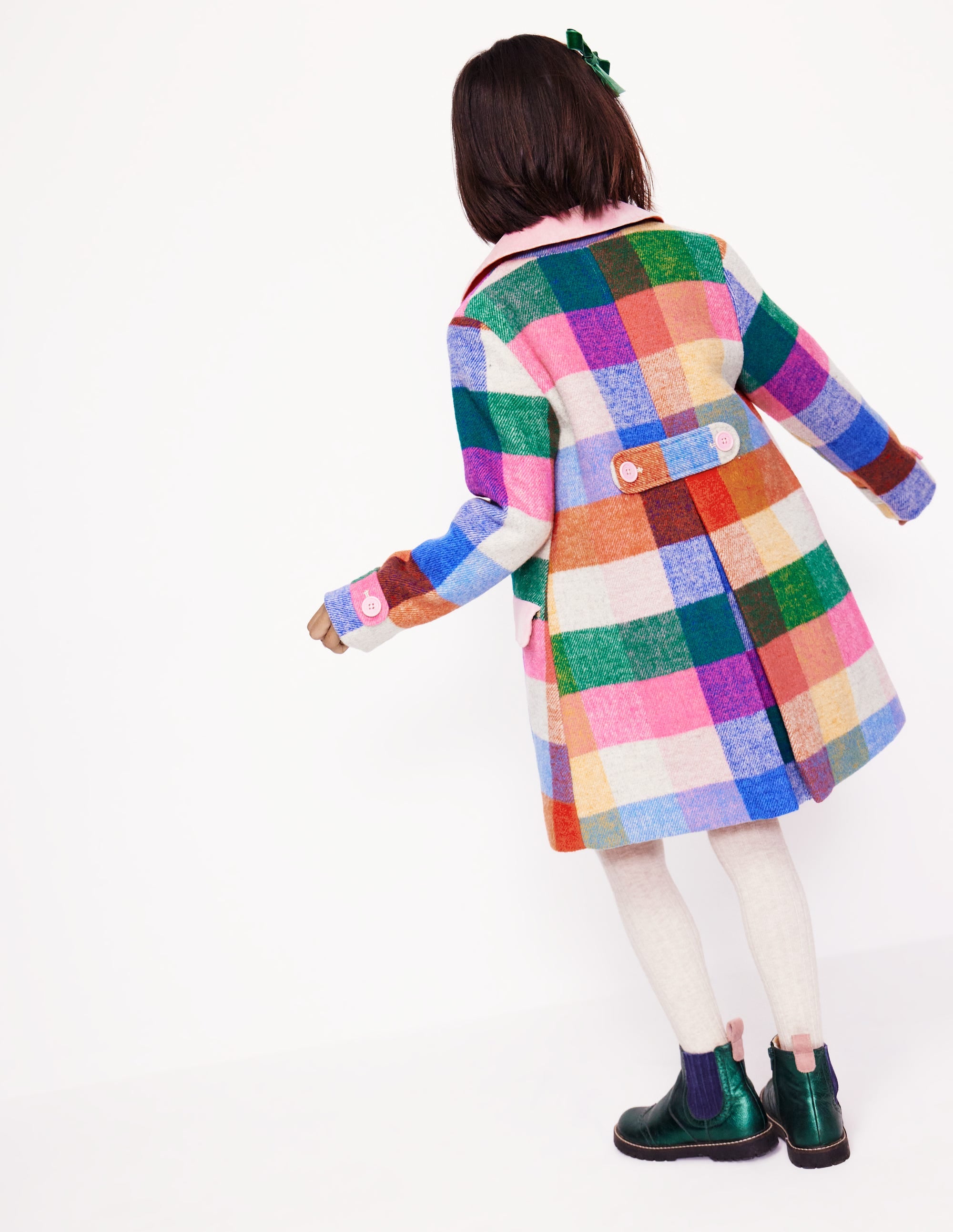 Wonderful Wool Blended Coat-Multi Gingham - Image 2