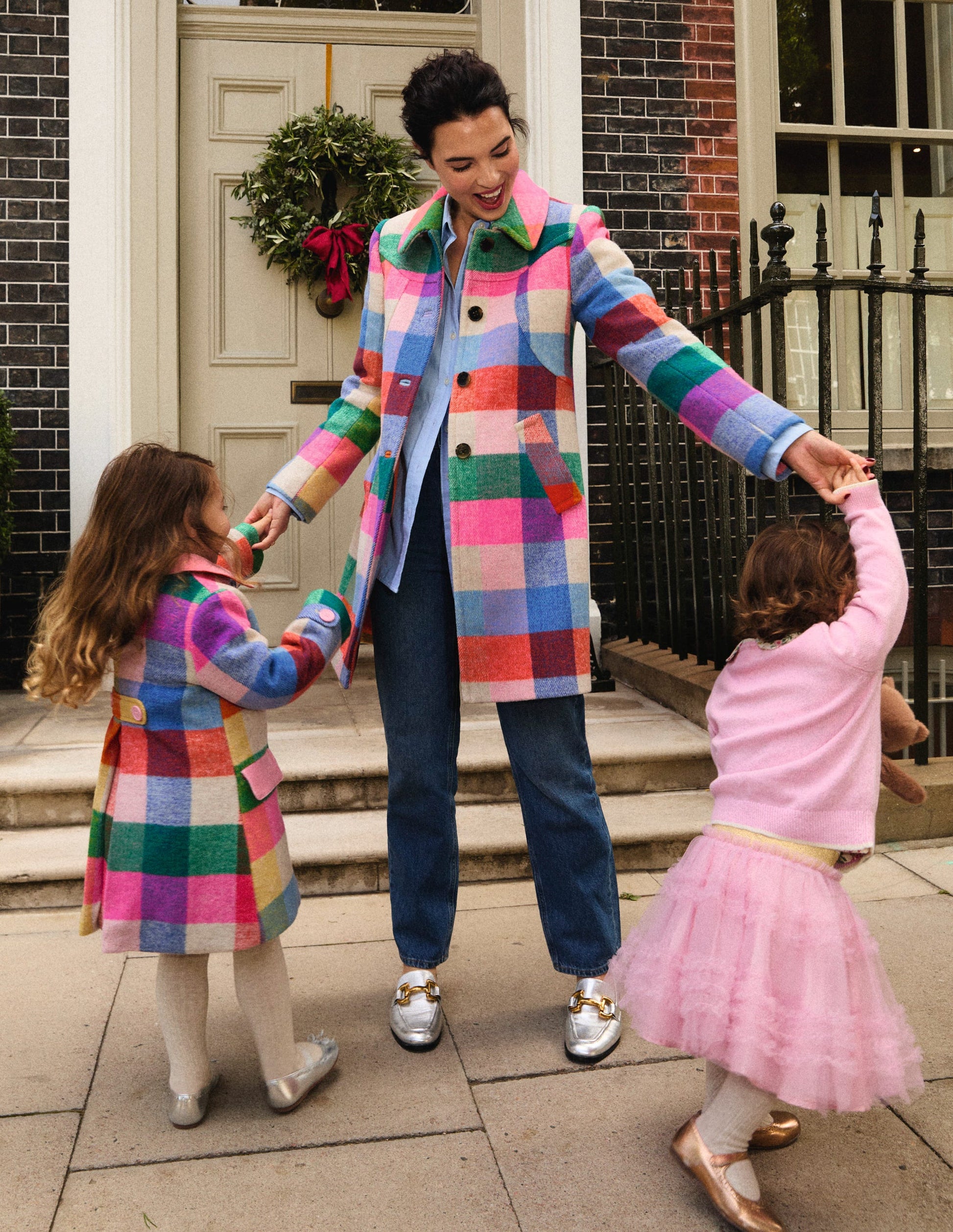 Wonderful Wool Blended Coat-Multi Gingham-9
