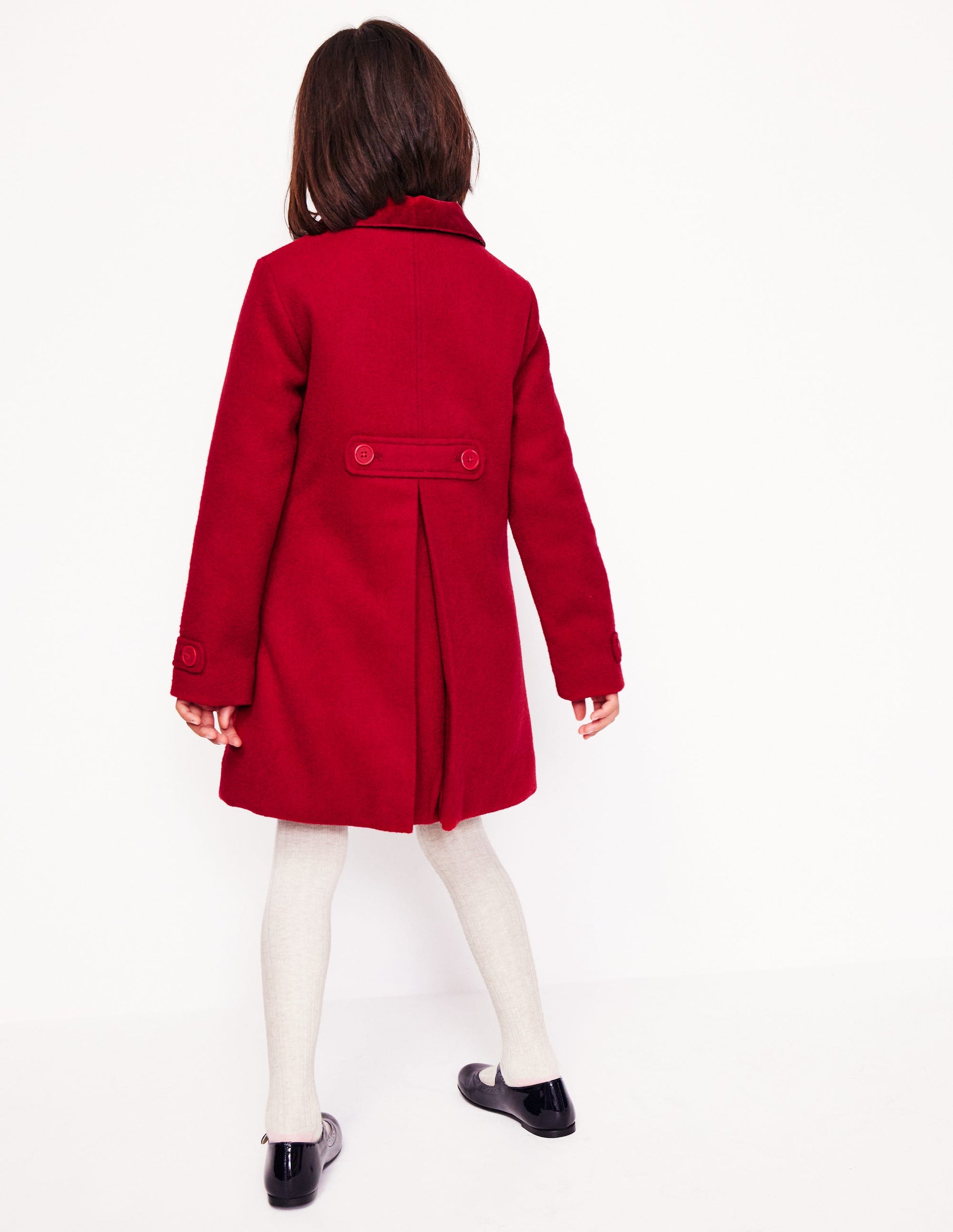Wonderful Wool Blended Coat-Royal Red Embroidery-5