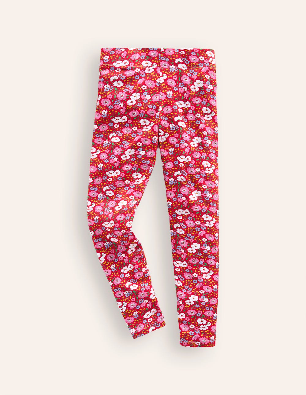 Everyday Fun Leggings-Brilliant Red Festive Flower - Image 1