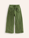 Heart Pocket Velour Jogger-Safari Green