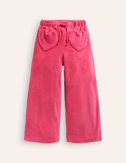 Heart Pocket Velour Jogger-Vintage Pink