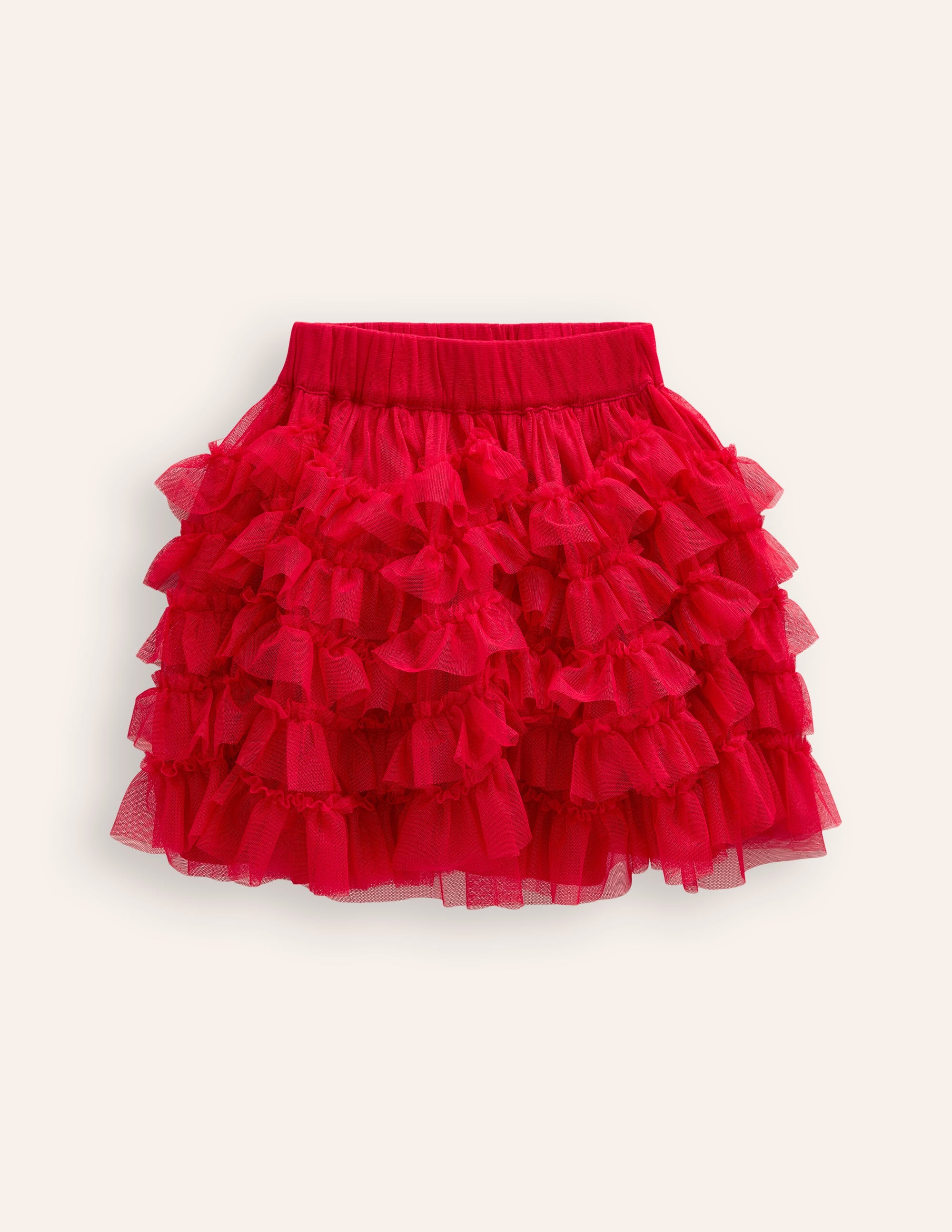 Ruffle Tulle Skirt-Poppy Red - Image 1