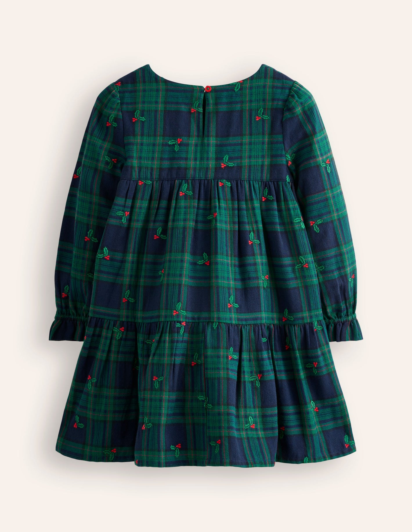 Betsy Tiered Twirly Dress-Blackwatch Check Holly