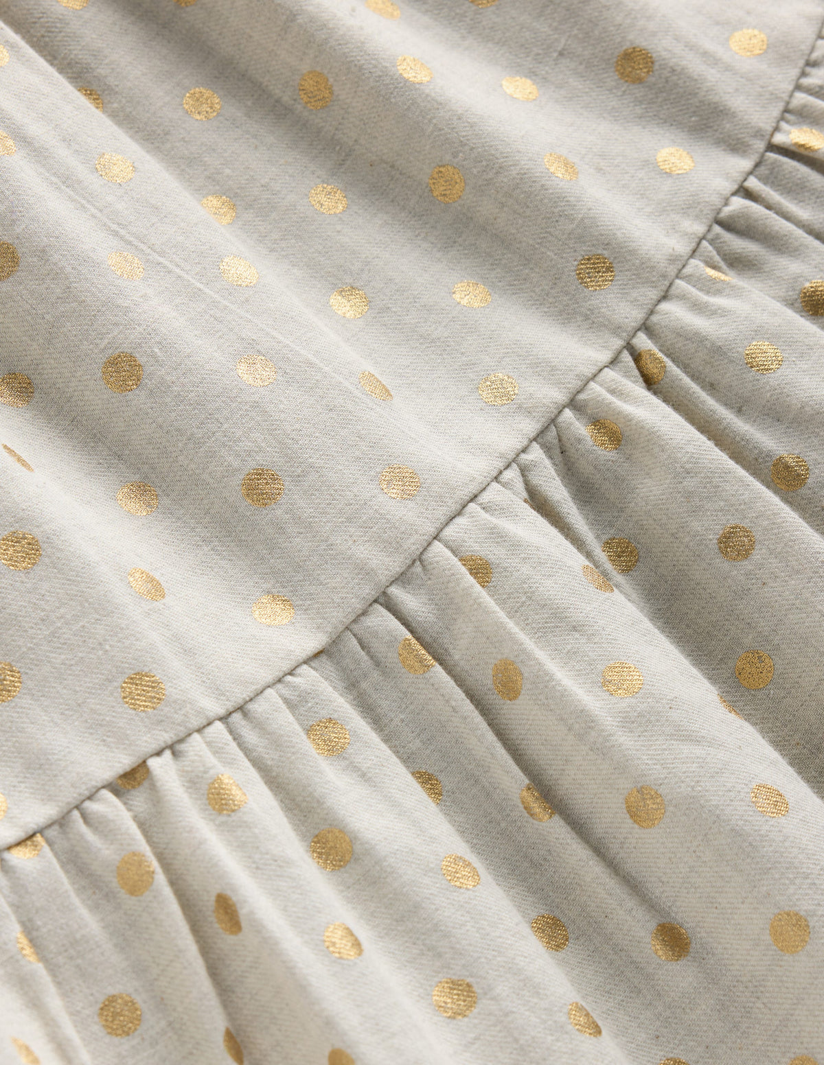 Betsy Tiered Twirly Dress-Oatmeal/Gold Spot - Image 3