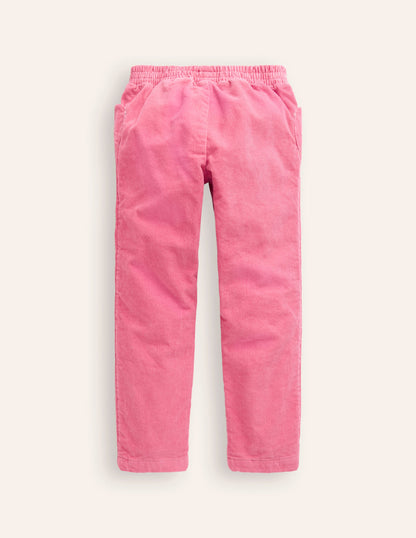 Lined Cord Pull-On Trousers-Rapture Rose Pink