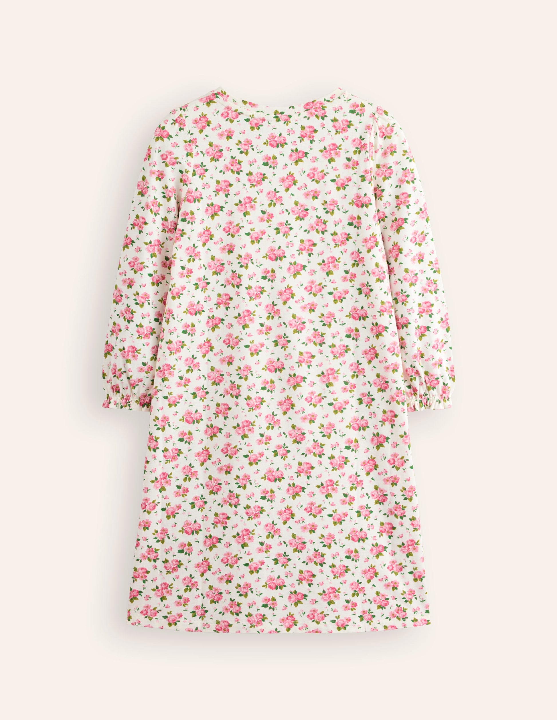 Printed Long-sleeved Nightie-Ivory Bouquet-2