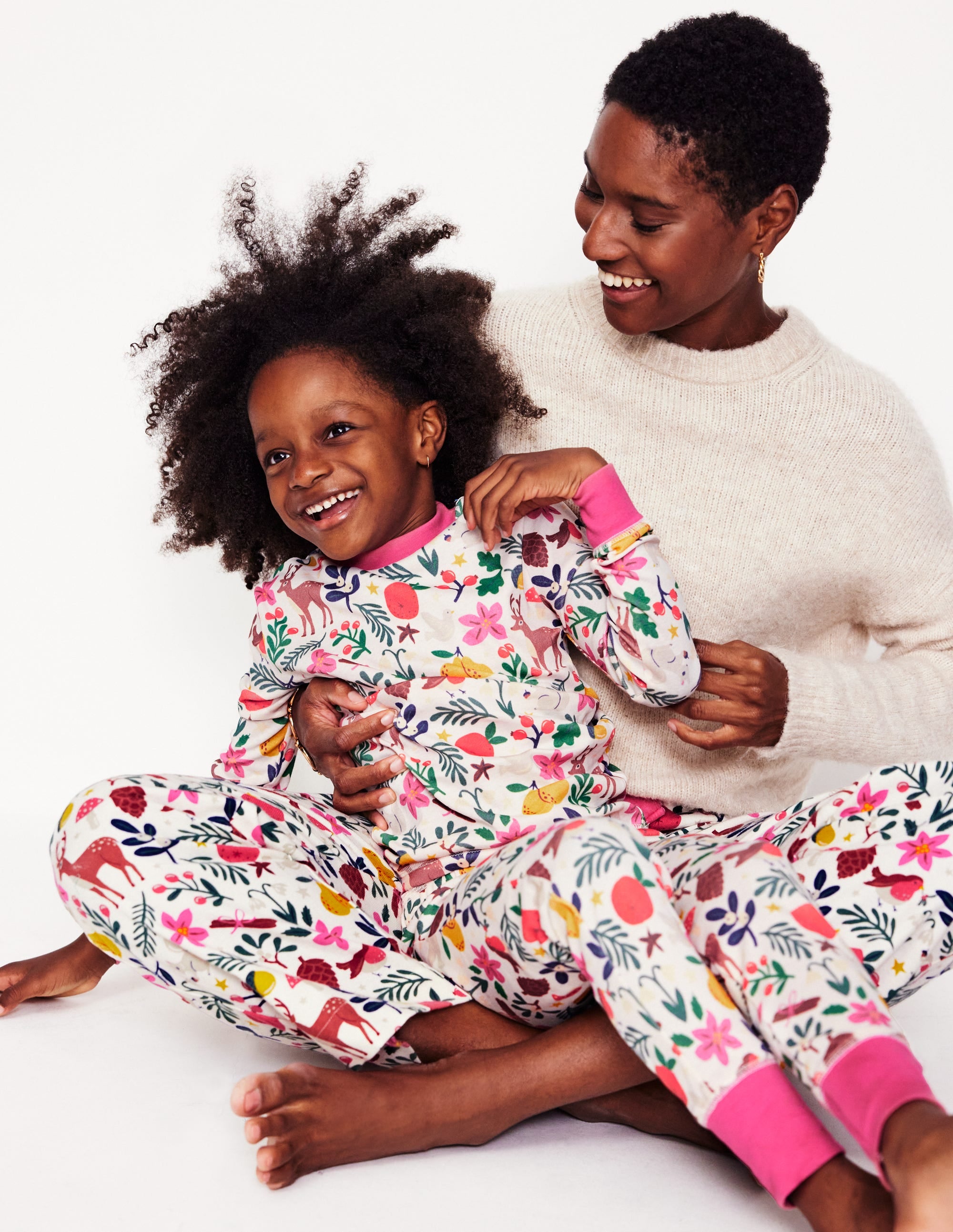 Snug Long John Pyjamas-Ivory Festive - Image 4