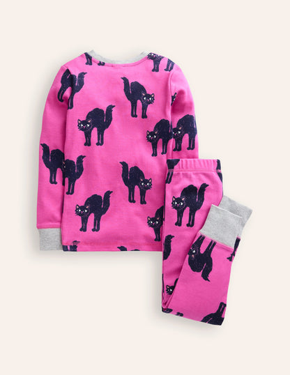 Snug Glow-In-The-Dark Pyjamas-Tickled Pink Cats