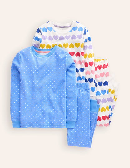 Twin Pack Snug Pyjamas-Fair Isle Hearts