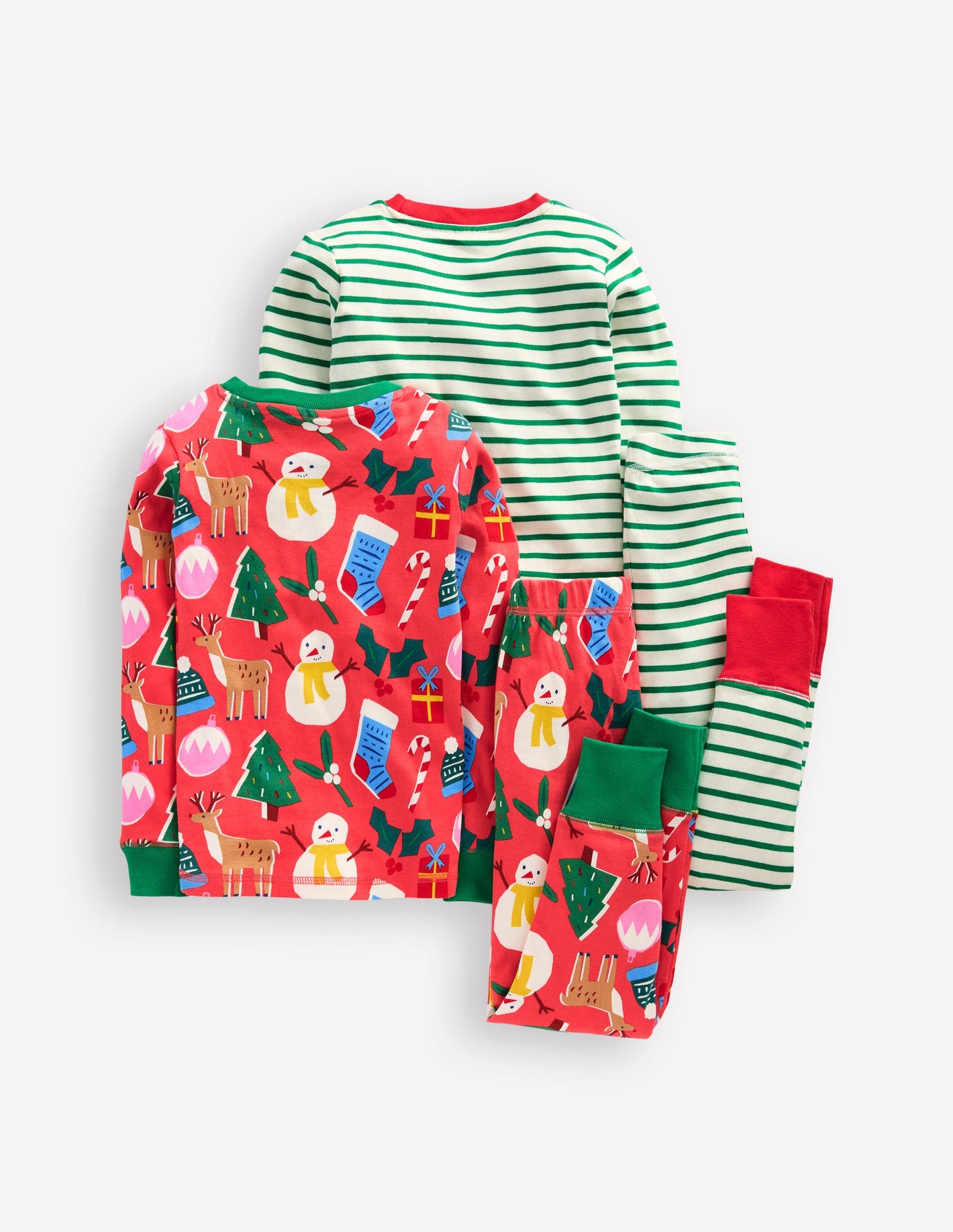 Twin Pack Snug Pyjamas -Jam Red Christmas