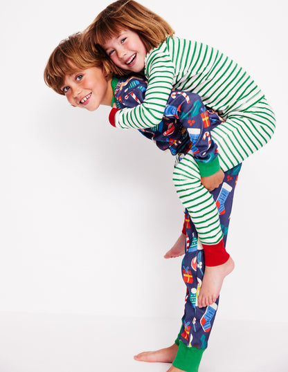 Twin Pack Snug Pyjamas -Jam Red Christmas