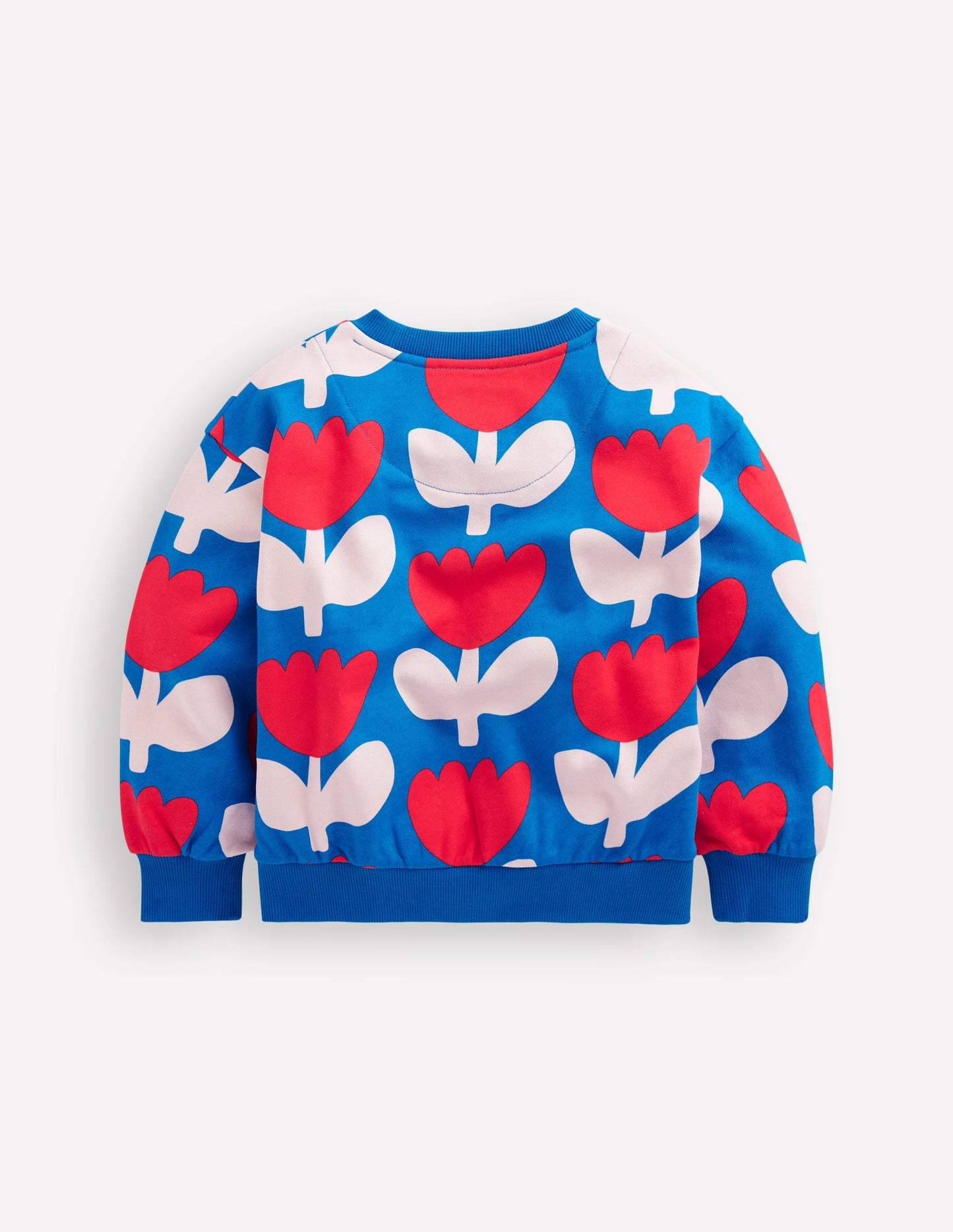 Printed Relaxed Sweatshirt-Kingfisher Blue Bold Floral