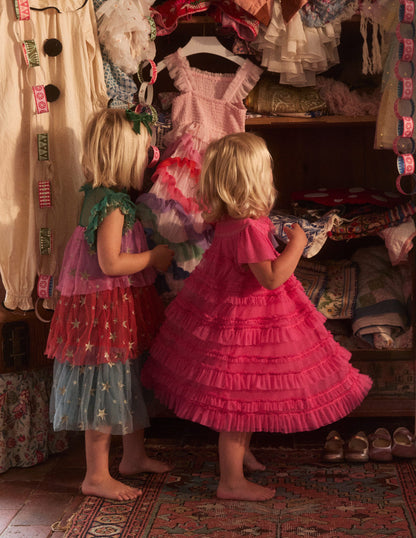 Winnie Tulle Tiered Dress-Rose Petal Pink