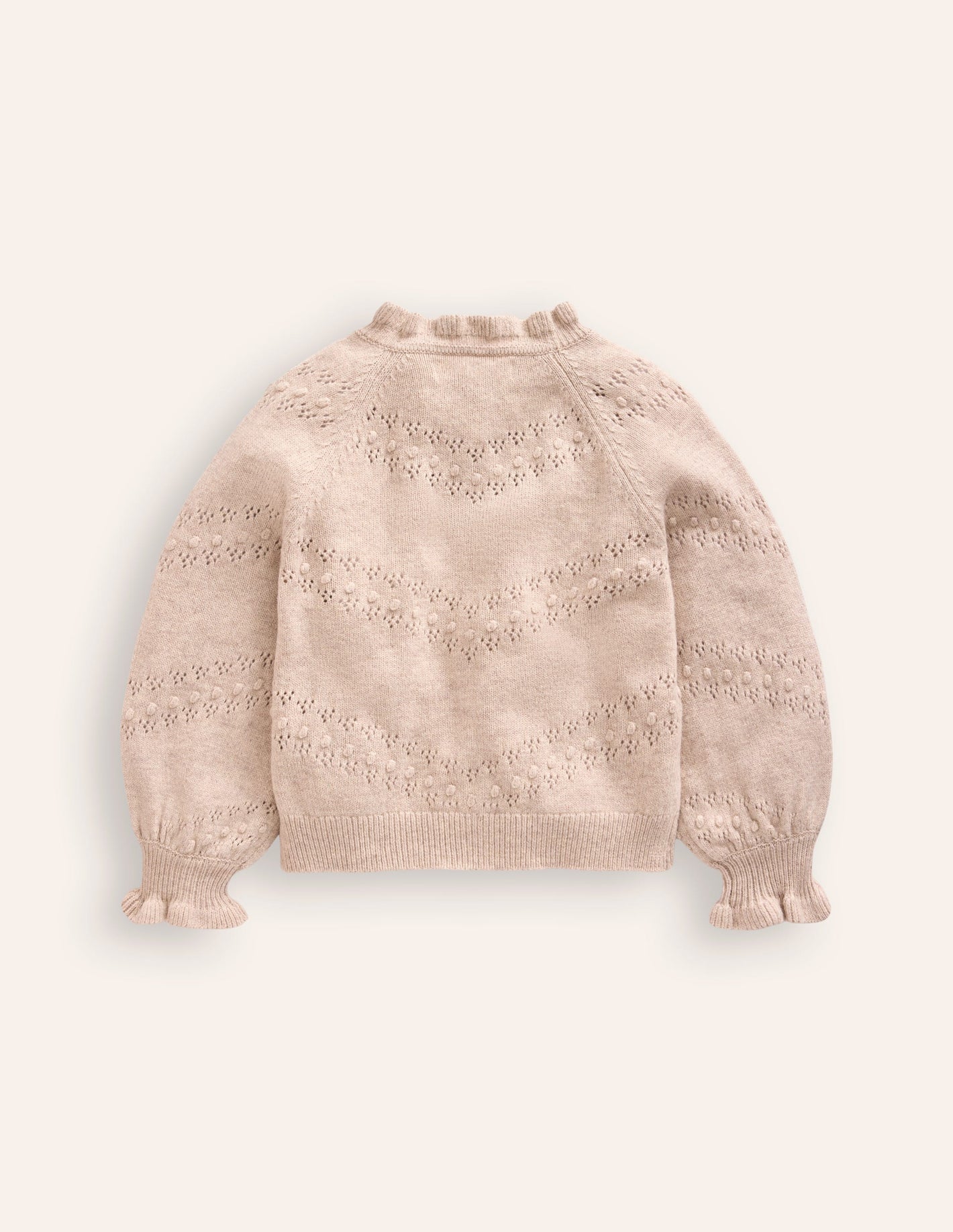 Faye Embroidered Cardigan-Ecru Marl