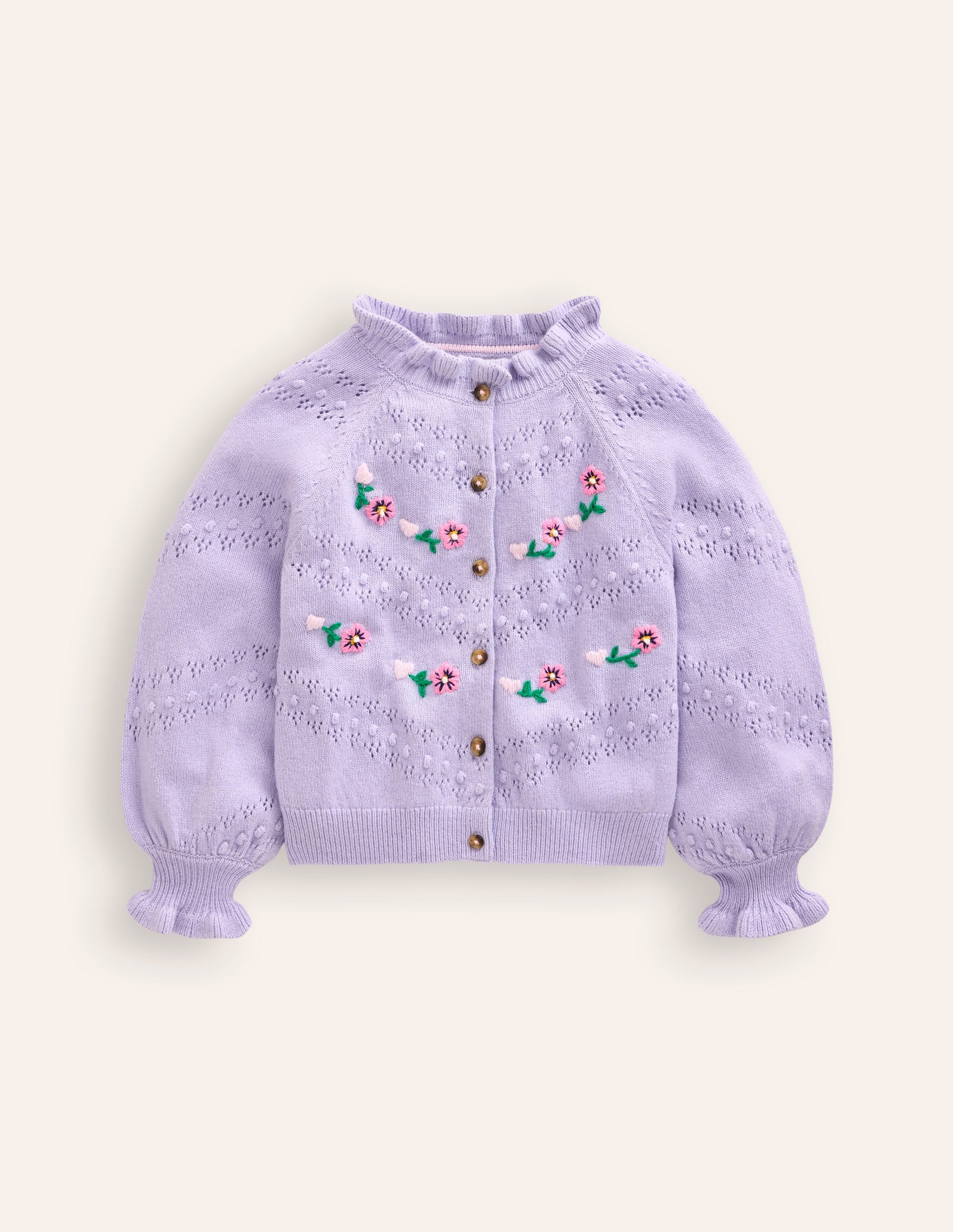 Faye Embroidered Cardigan-Misty Lavender - Image 1