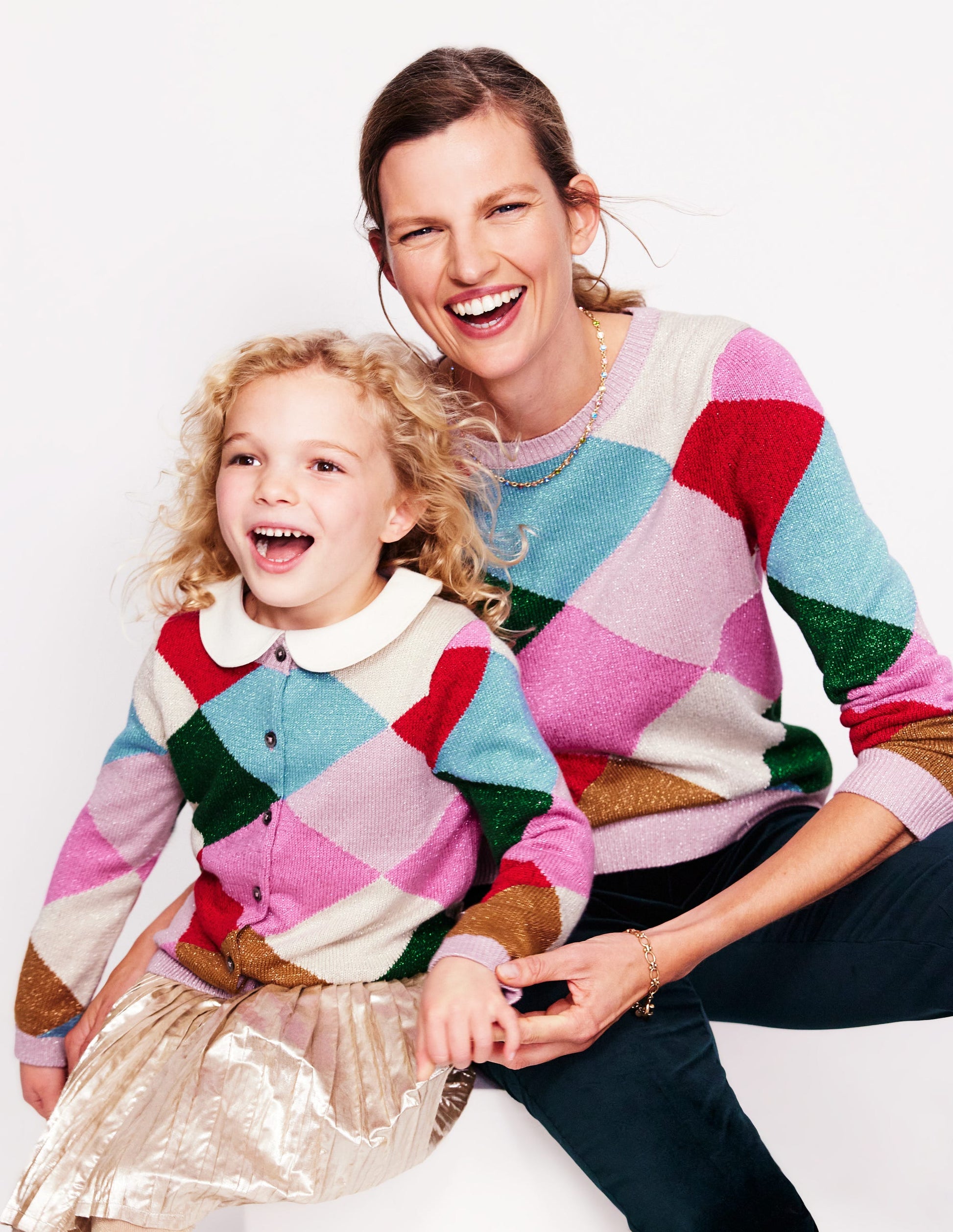 Sparkle Cardigan-Rainbow Argyle-5