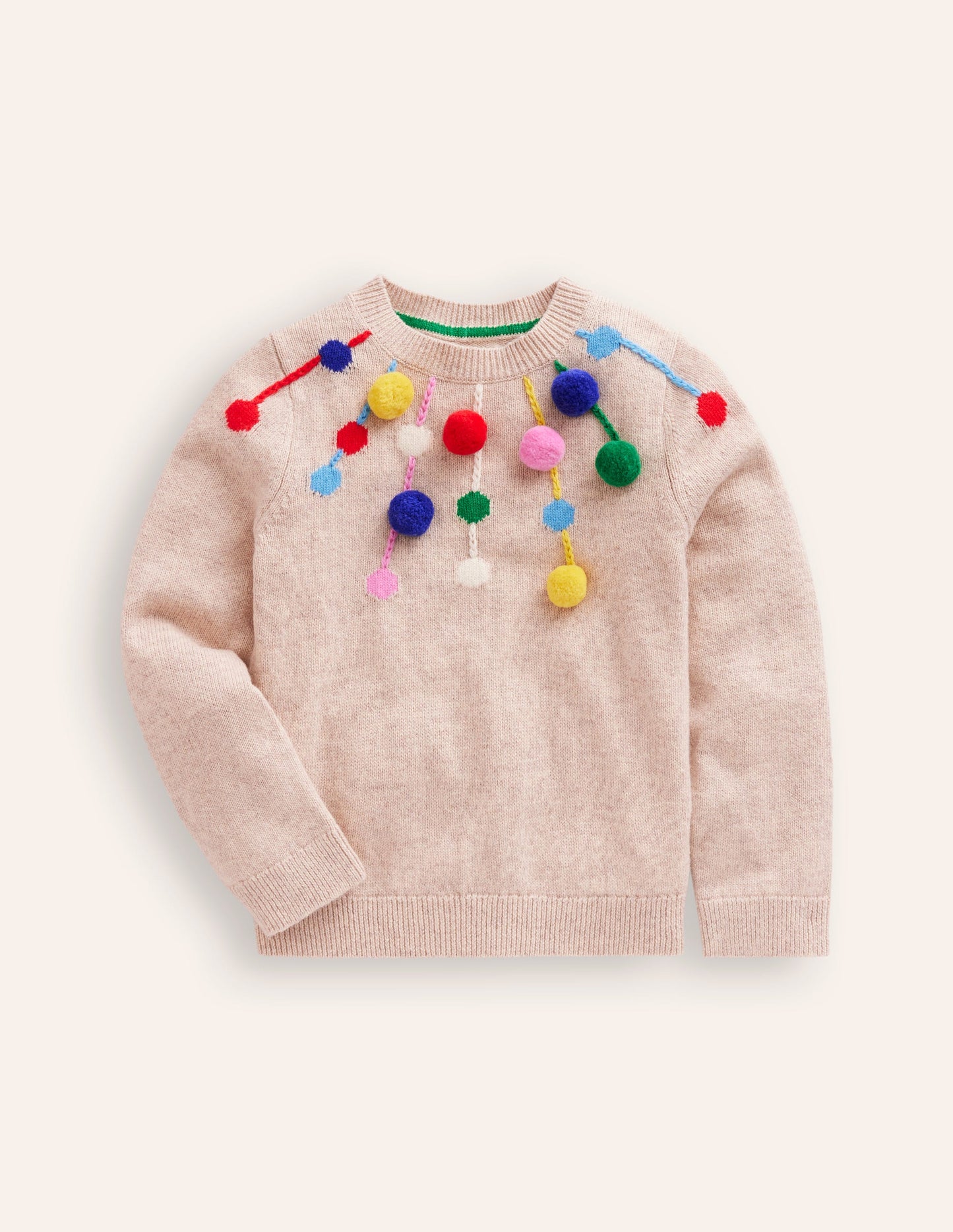 Pom Pom Jumper-Oatmeal Pom Pom