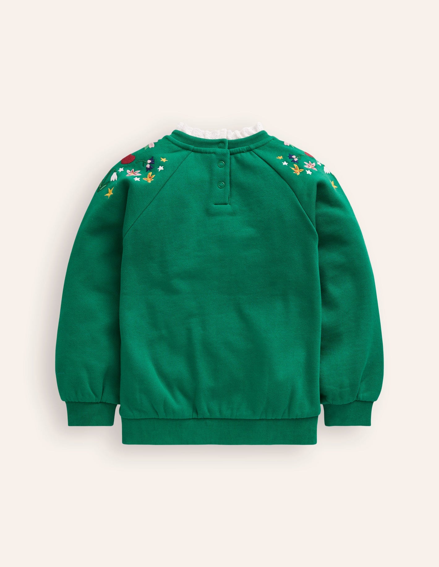 Embroidered Sweat-Jewel Green