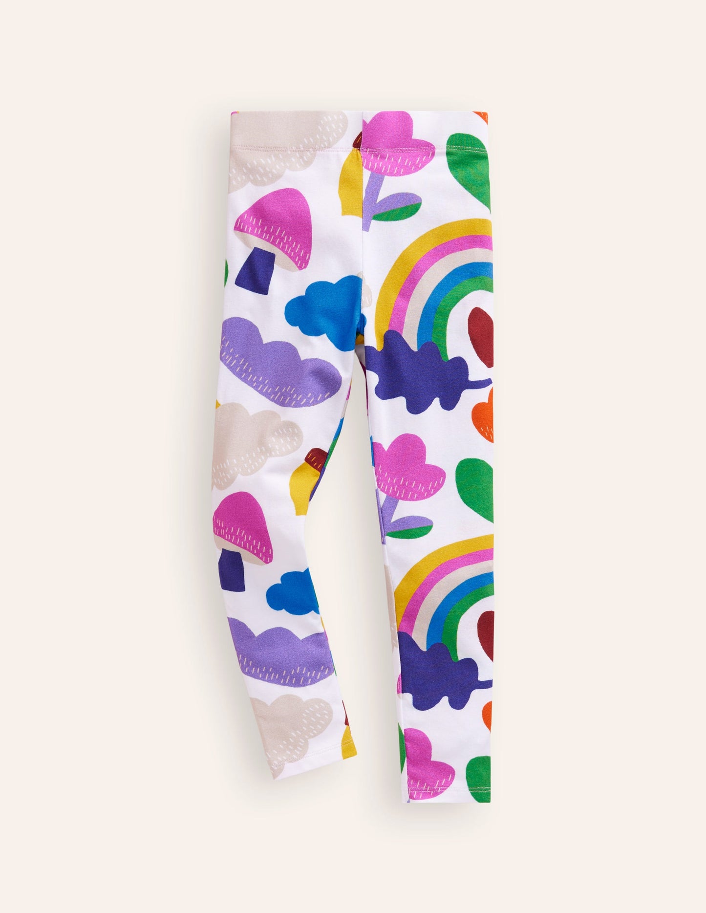 Fun Cosy Leggings-Oatmeal Marl Rainbow Collage