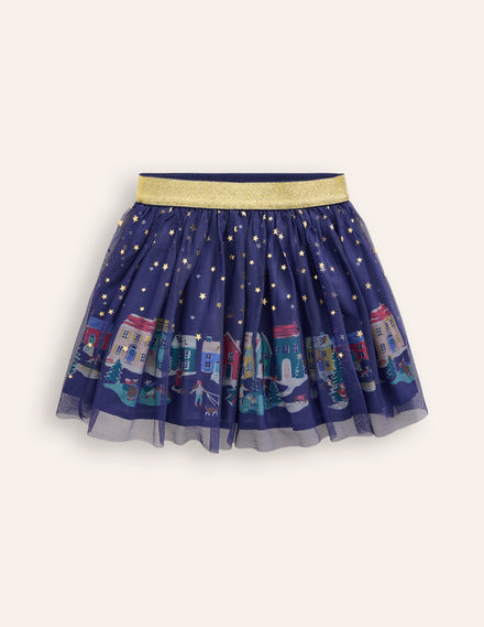 Fun Tulle Skirt-College Navy Stars