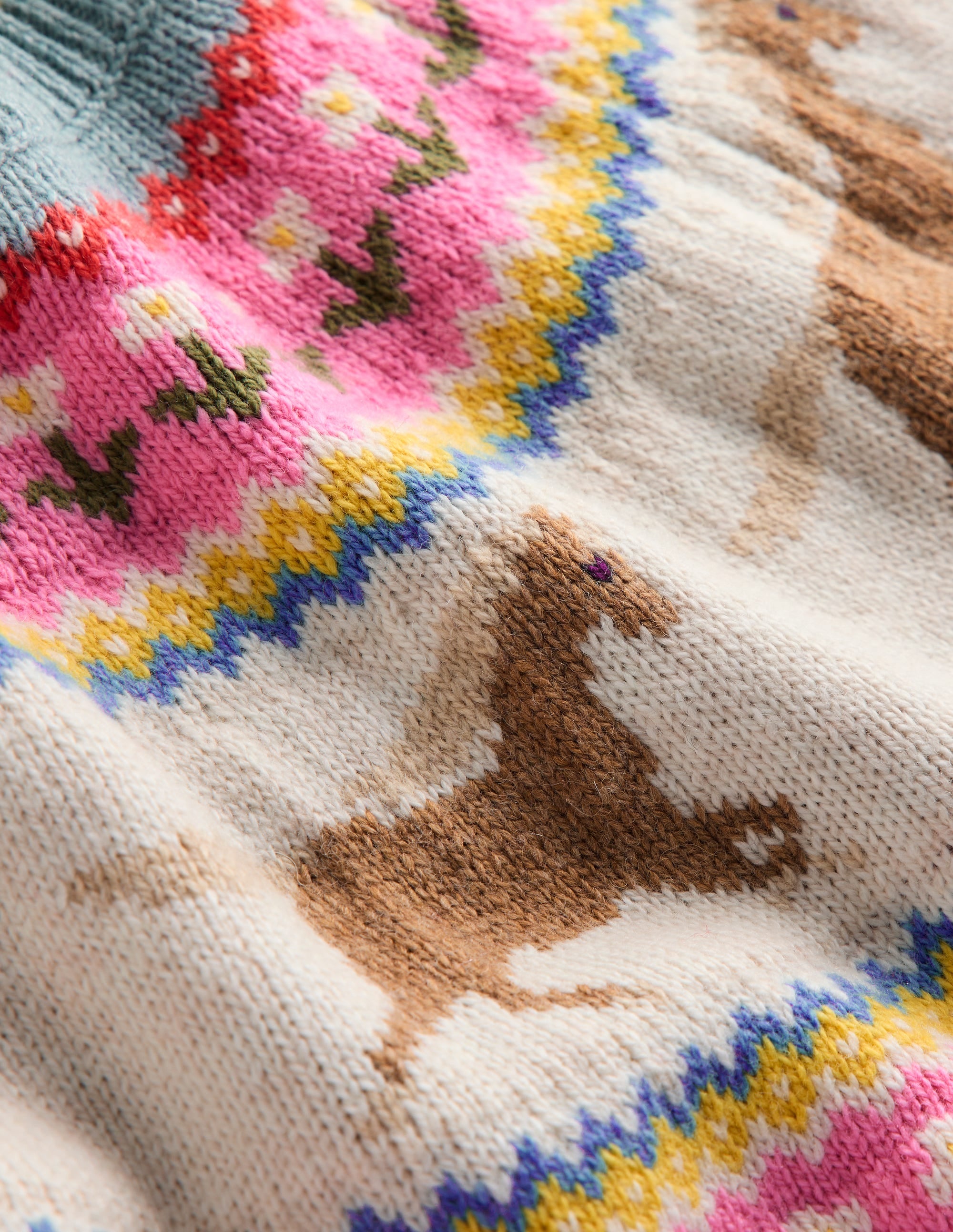 Minnie Fair Isle Jumper Dress-Seamist Marl Horses - Image 6