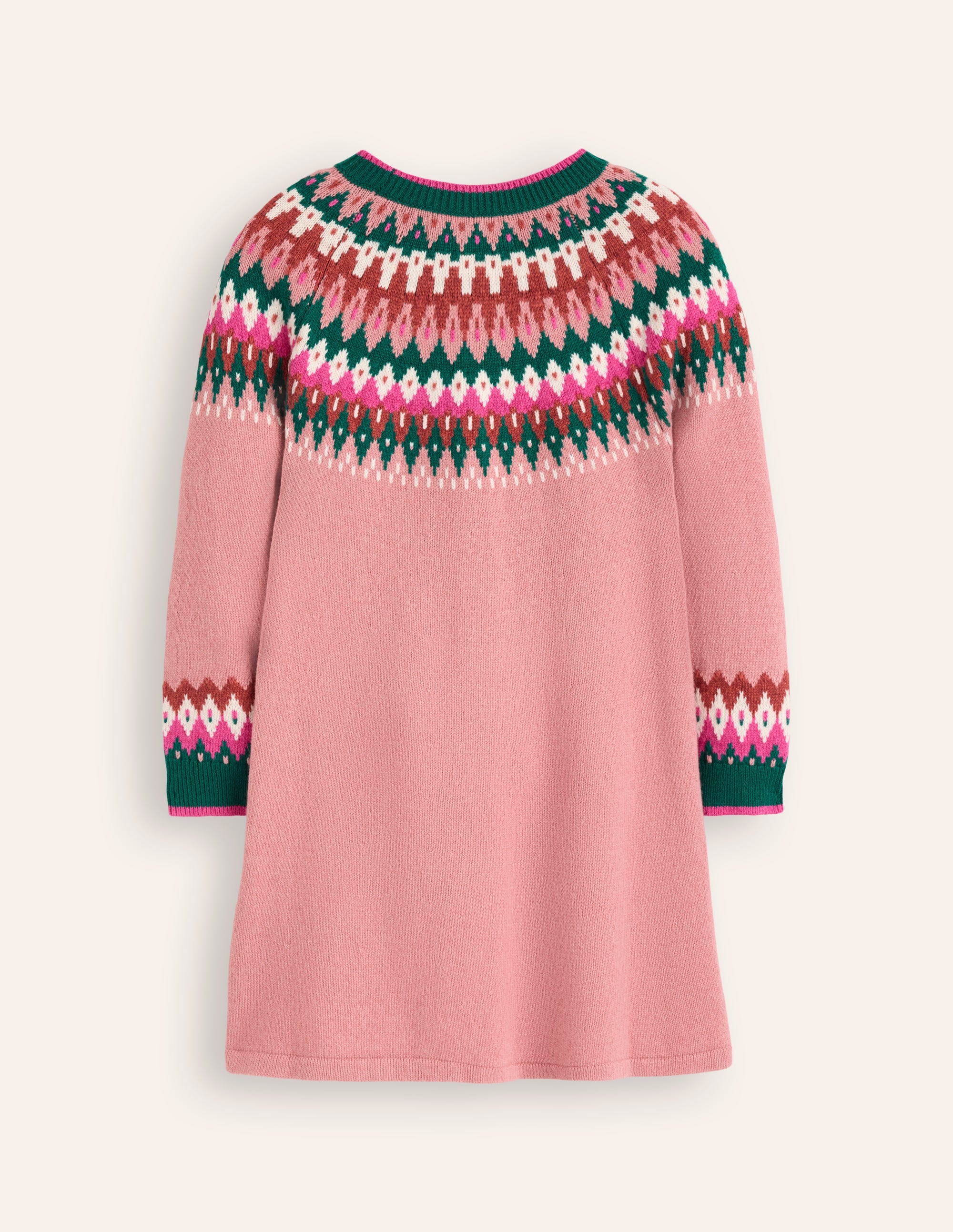 Minnie Fair Isle Jumper Dress-Vintage Pink Marl - Image 5