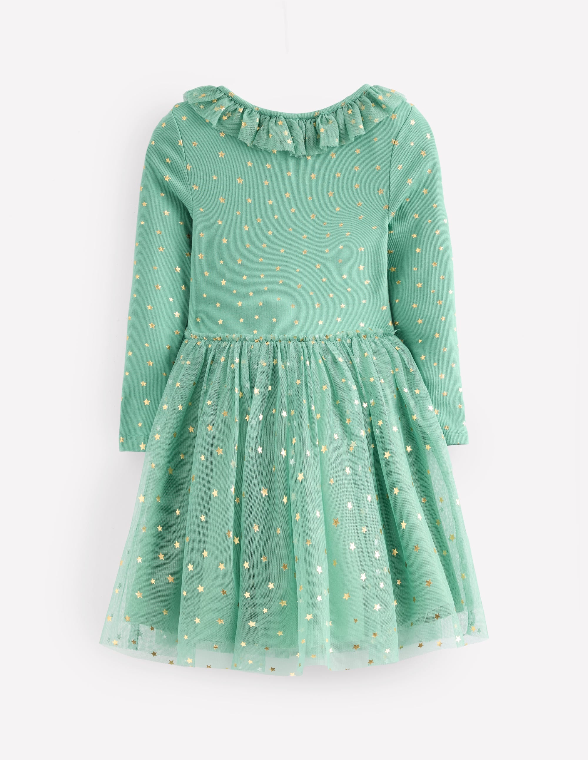 Rose Twirly Tulle Dress-Eucalyptus Gold Stars - Image 2